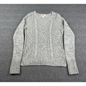 Cozy SO Cable Knit Sweater‎ Size Medium Gray